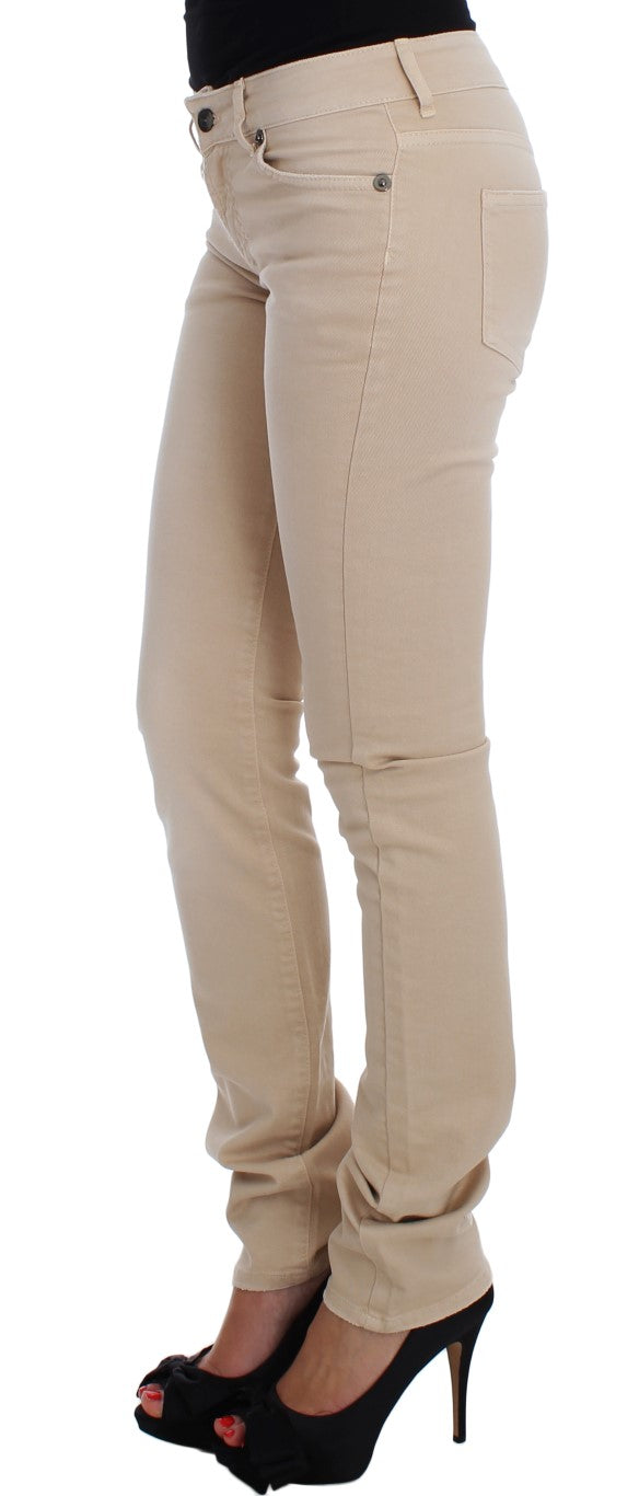 Cavalli Beige Cotton Stretch Slim Fit Jeans W26