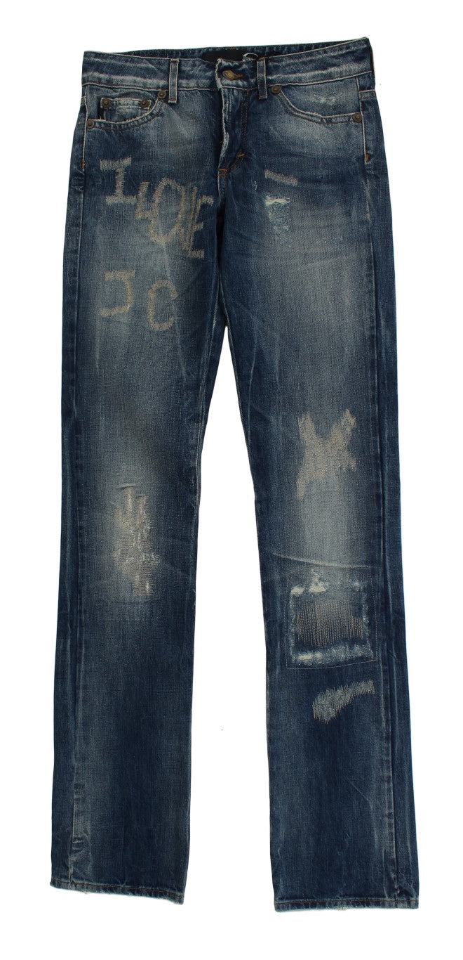 Cavalli Elegant Flare Fit Blue Denim Jeans W26