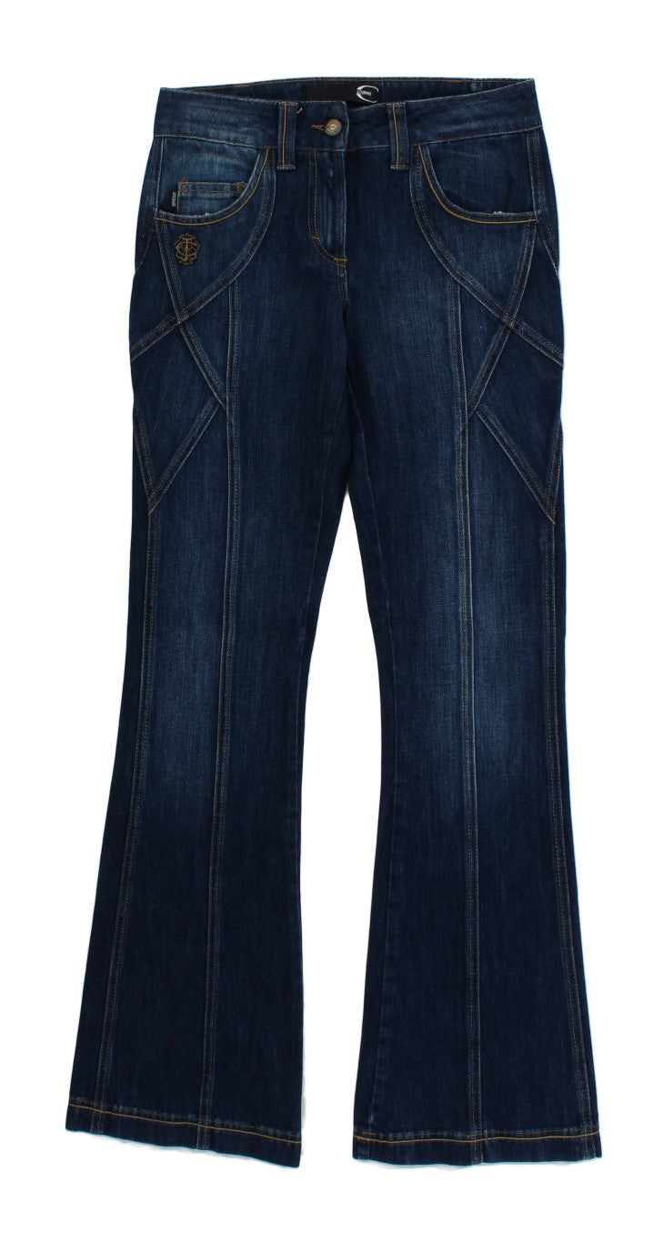 Cavalli Elegant Flare Leg Low Waist Denim W26