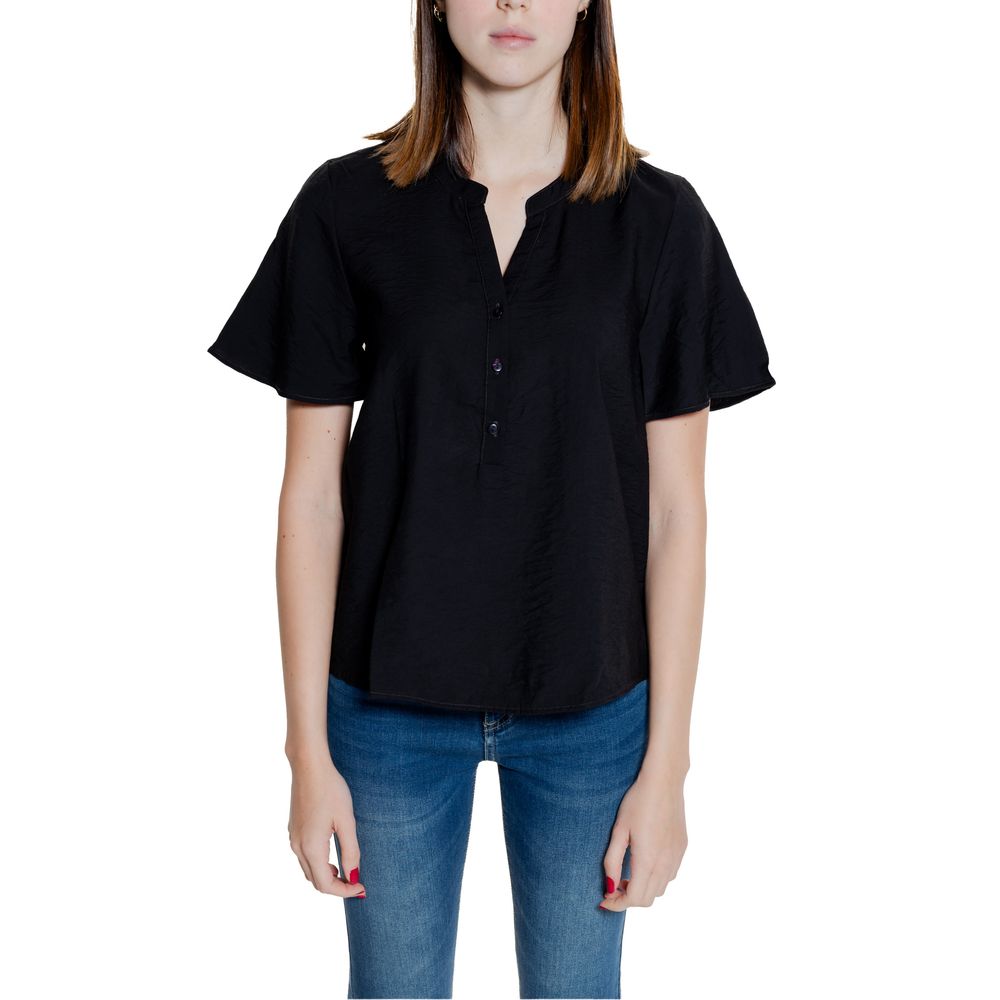 Jacqueline De Yong Black Viscose Shirt