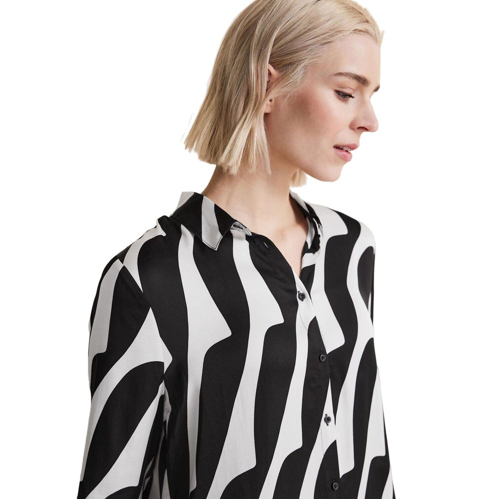 Street One Black And White Viscose Shirt