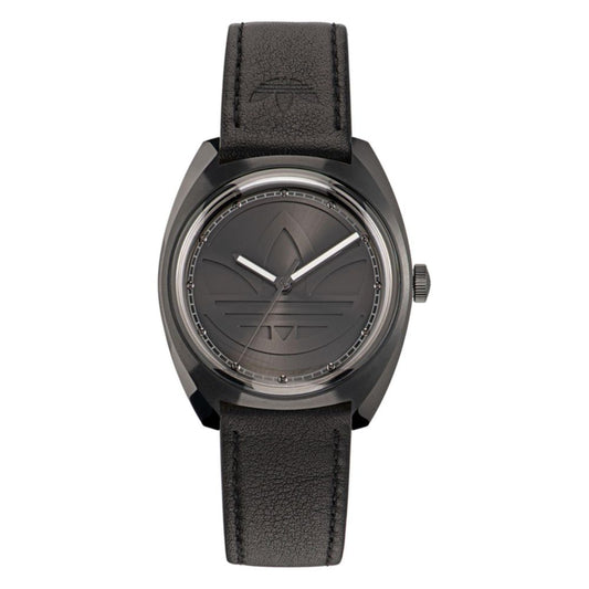 Adidas Black Leather Watch