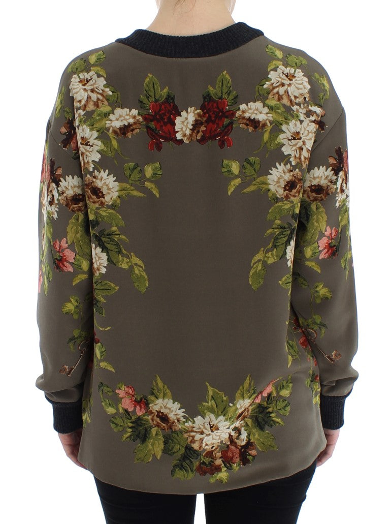 Dolce & Gabbana Enchanted Sicily Silk Crewneck Blouse IT40 | S