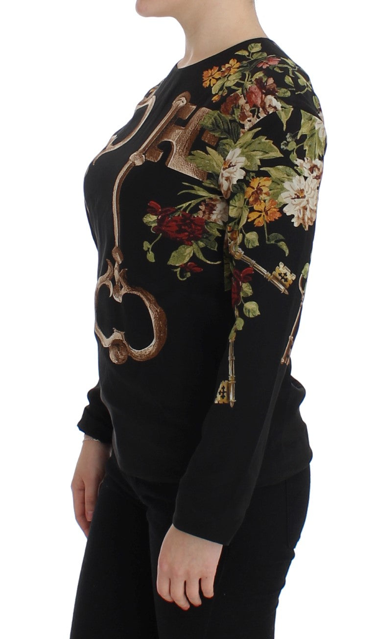 Dolce & Gabbana Elegant Medieval Print Silk Blouse IT36 / XS