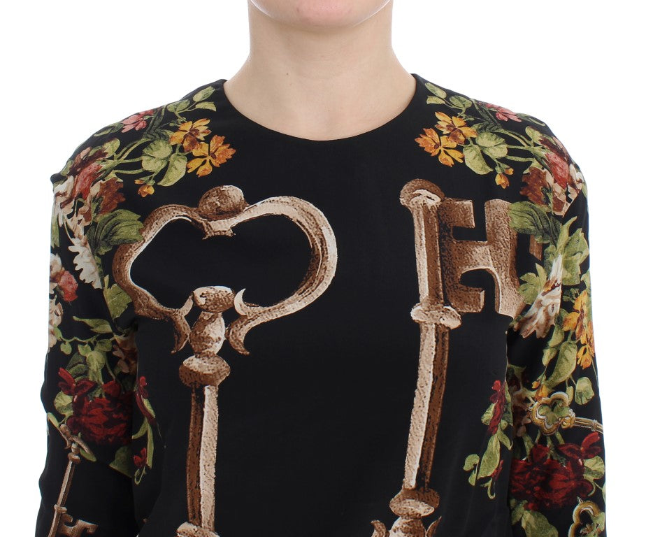 Dolce & Gabbana Elegant Medieval Print Silk Blouse IT36 / XS