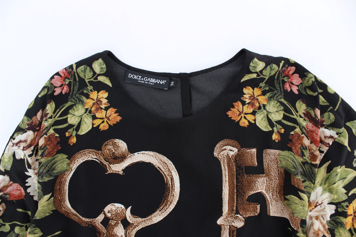 Dolce & Gabbana Elegant Medieval Print Silk Blouse IT36 / XS