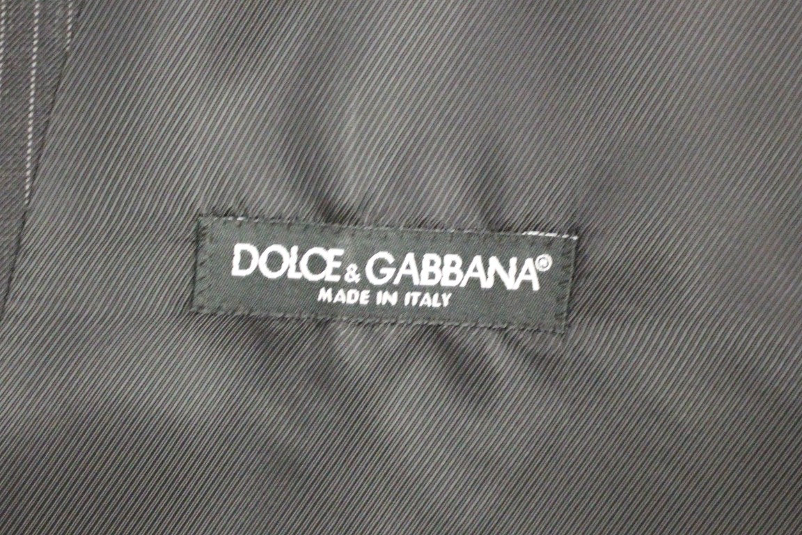 Dolce & Gabbana Elegant Gray Striped Dress Vest IT48 / M