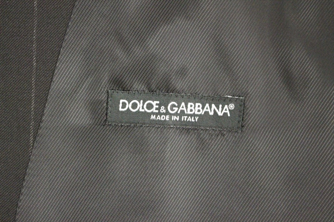 Dolce & Gabbana Elegant Black Striped Wool Dress Vest IT48 / M