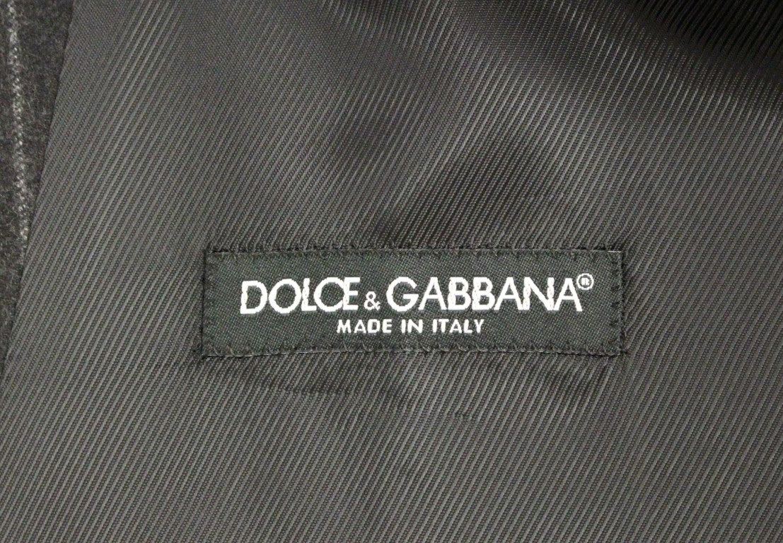 Dolce & Gabbana Sleek Gray Striped Wool Dress Vest IT48 / M