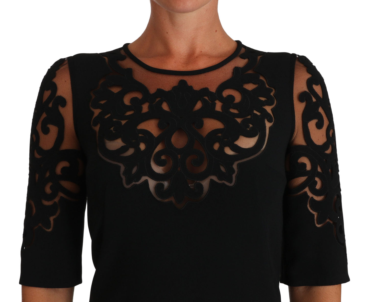 Dolce & Gabbana Elegant Black Cut-Out Detail Dress IT36 / XXS