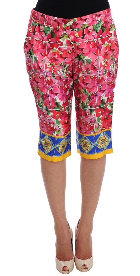 Dolce & Gabbana Multicolor Floral Silk Capri Pants IT36 / XS