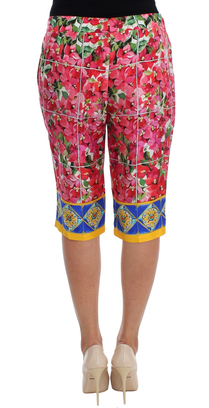 Dolce & Gabbana Multicolor Floral Silk Capri Pants IT36 / XS