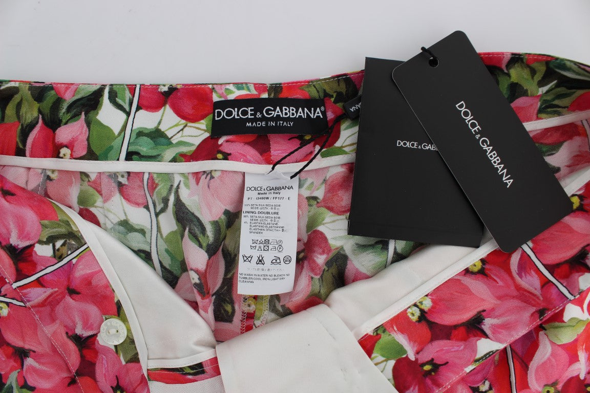 Dolce & Gabbana Multicolor Floral Silk Capri Pants IT36 / XS