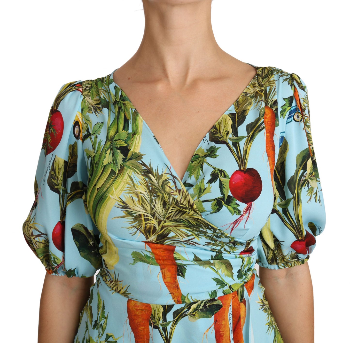 Dolce & Gabbana Vegetable Print Silk Top Extravaganza IT36 / XS