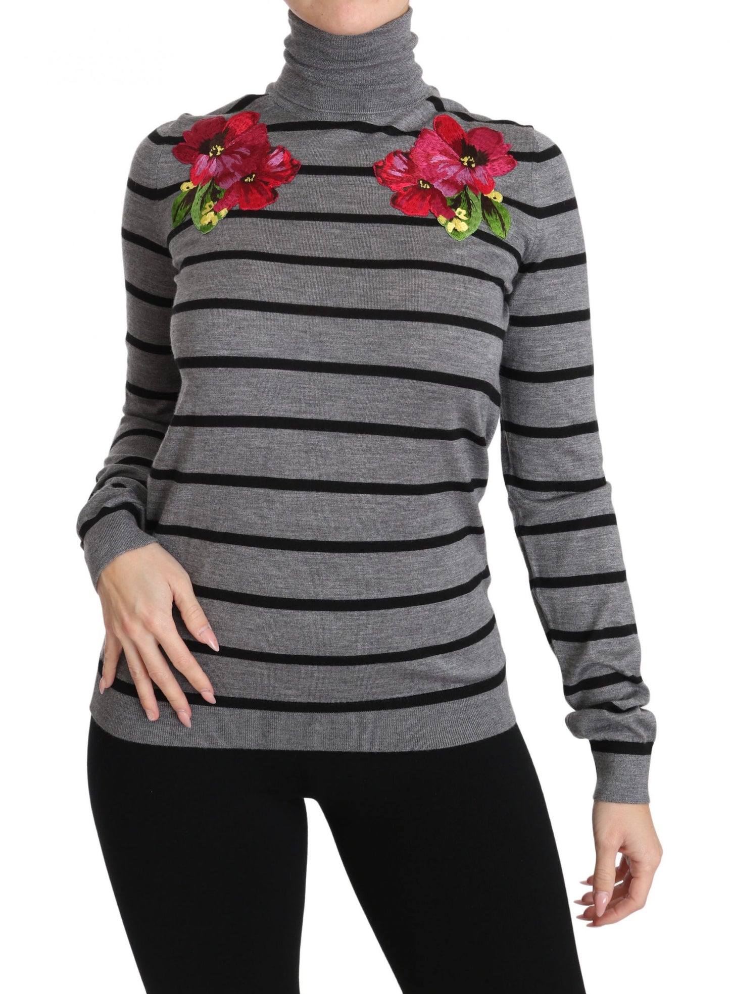 Dolce & Gabbana Elegant Embroidered Cashmere-Silk Sweater IT38 | XS