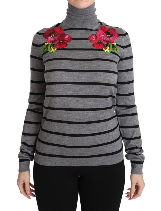 Dolce & Gabbana Elegant Embroidered Cashmere-Silk Sweater IT38 | XS