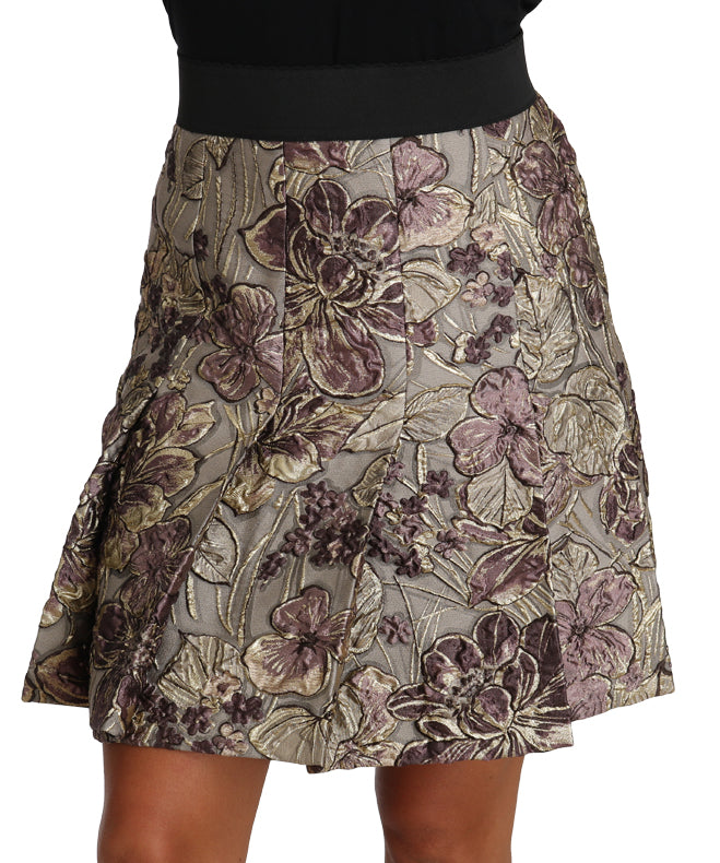 Dolce & Gabbana Elegant Floral A-Line Jacquard Skirt IT40 | S