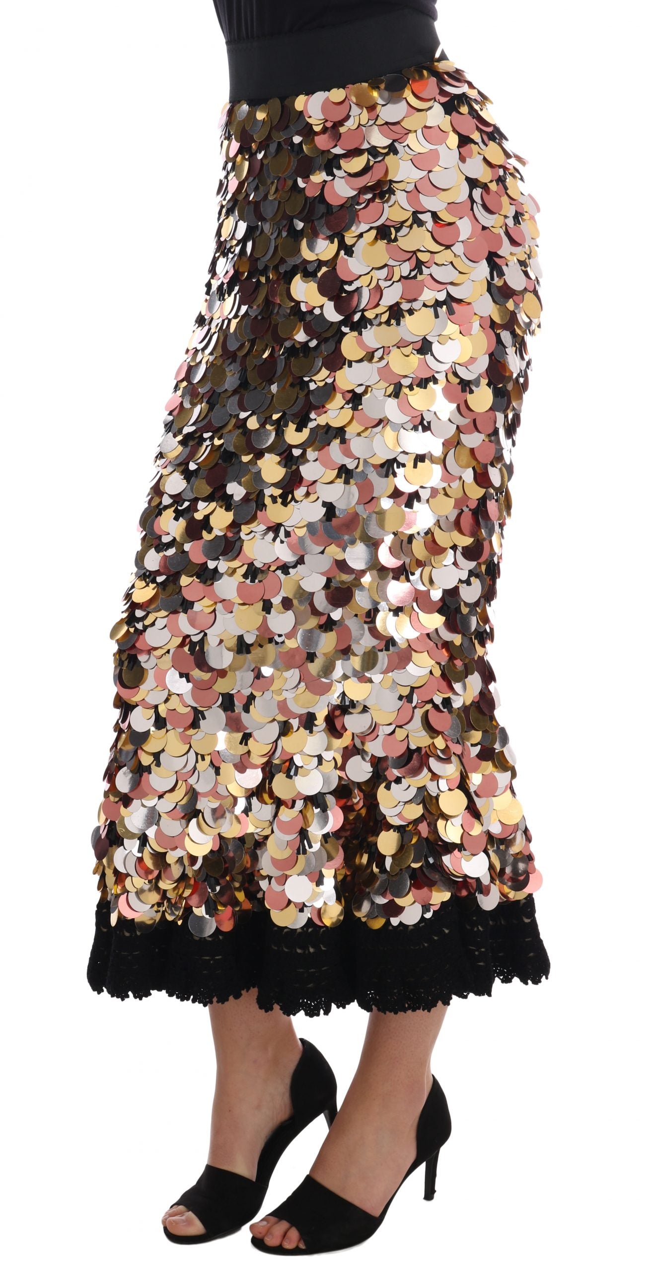 Dolce & Gabbana Sequin Embellished High-Waist Pencil Skirt IT38 | XS