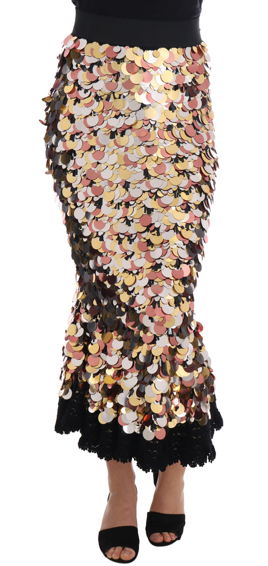 Dolce & Gabbana Sequin Embellished High-Waist Pencil Skirt IT38 | XS