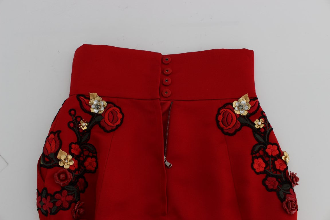 Dolce & Gabbana Enchanted Sicily Embroidered Silk Shorts IT40 | S