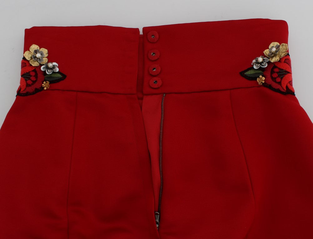 Dolce & Gabbana Enchanted Sicily Crystal-Embellished Silk Shorts IT40 | S