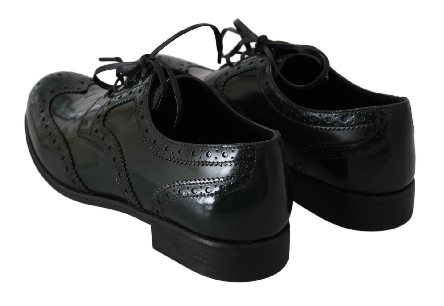 Dolce & Gabbana Elegant Green Brogues Oxford Wingtip Flats EU35 / US 4.5