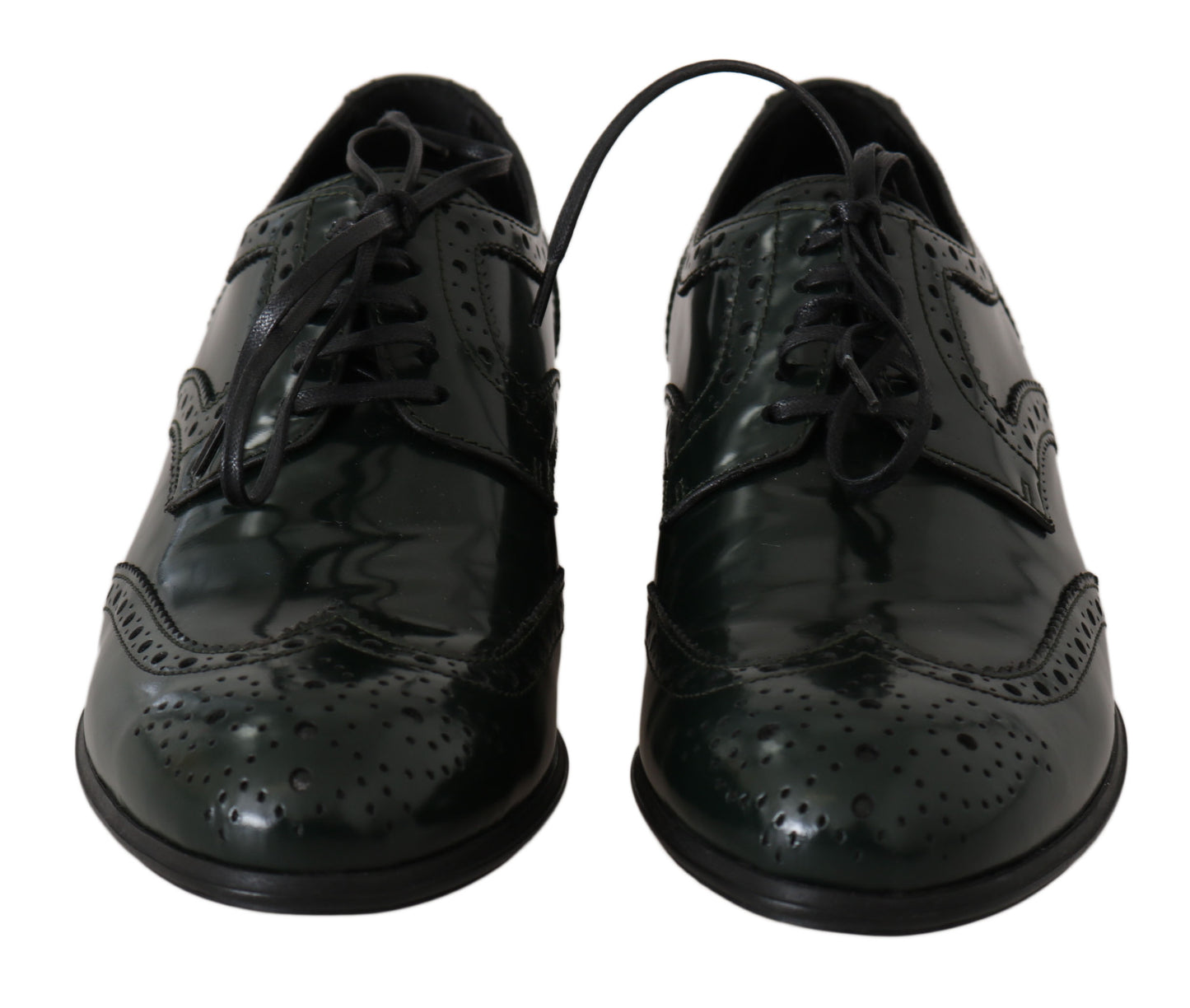 Dolce & Gabbana Elegant Green Brogues Oxford Wingtip Flats EU35 / US 4.5