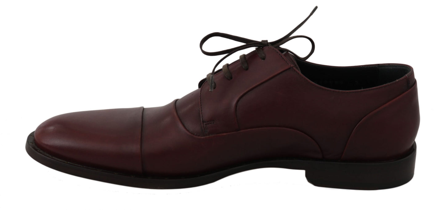 Dolce & Gabbana Elegant Bordeaux Leather Dress Shoes EU40 / US7