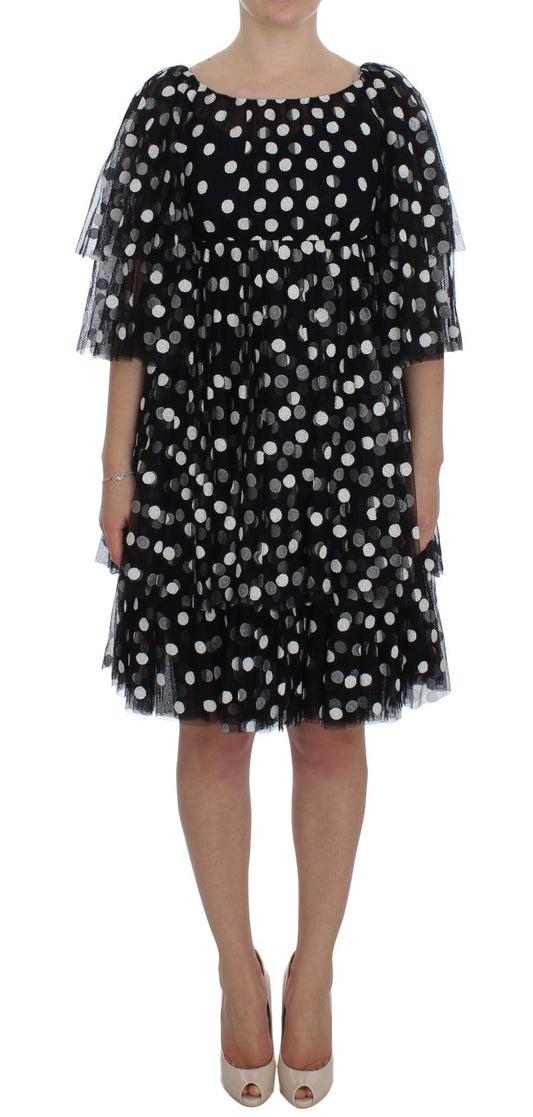 Dolce & Gabbana Elegant Polka Dotted Ruffled Dress IT40 | S