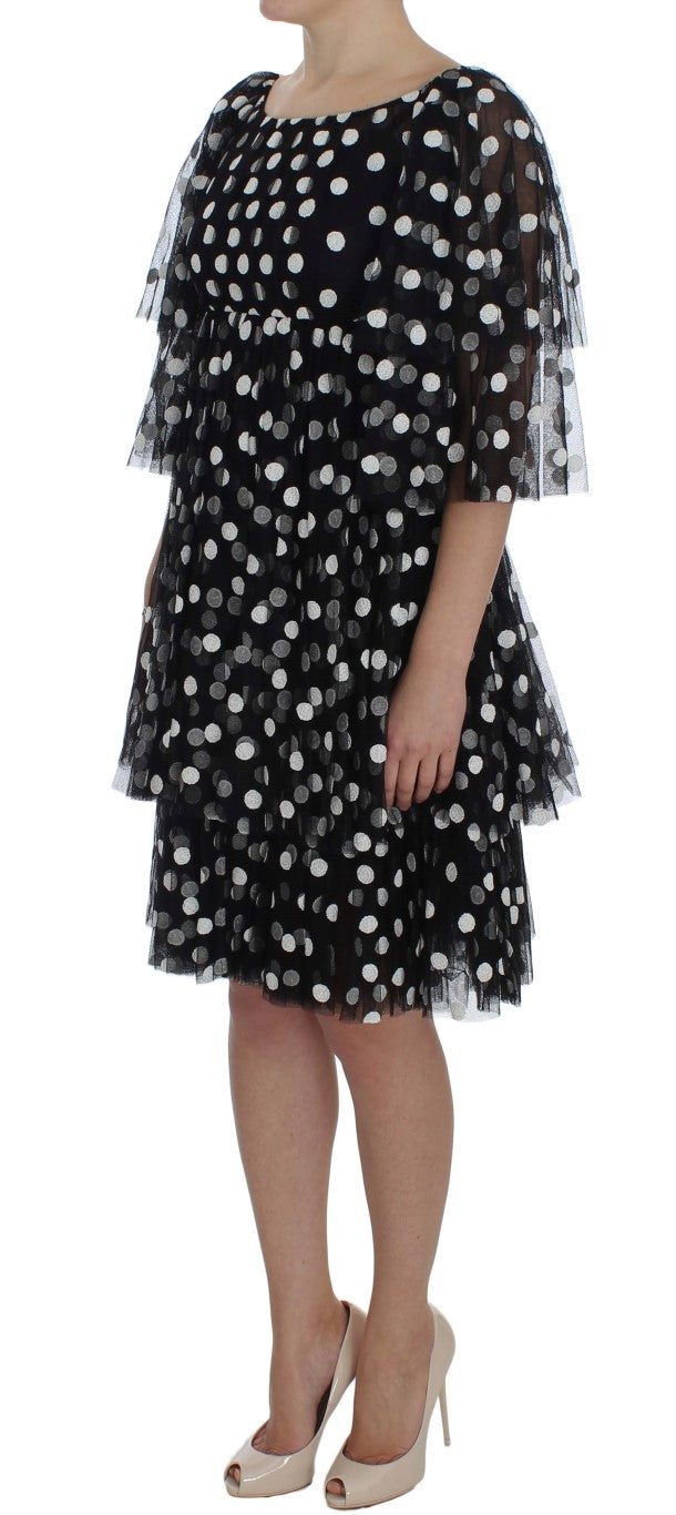 Dolce & Gabbana Elegant Polka Dotted Ruffled Dress IT40 | S