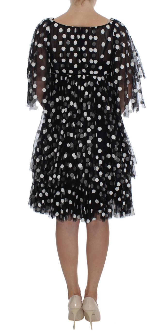 Dolce & Gabbana Elegant Polka Dotted Ruffled Dress IT40 | S