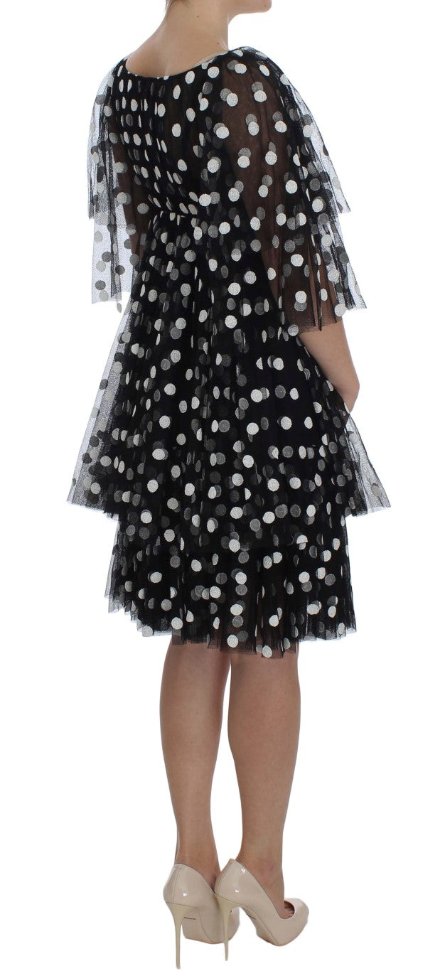 Dolce & Gabbana Elegant Polka Dotted Ruffled Dress IT40 | S