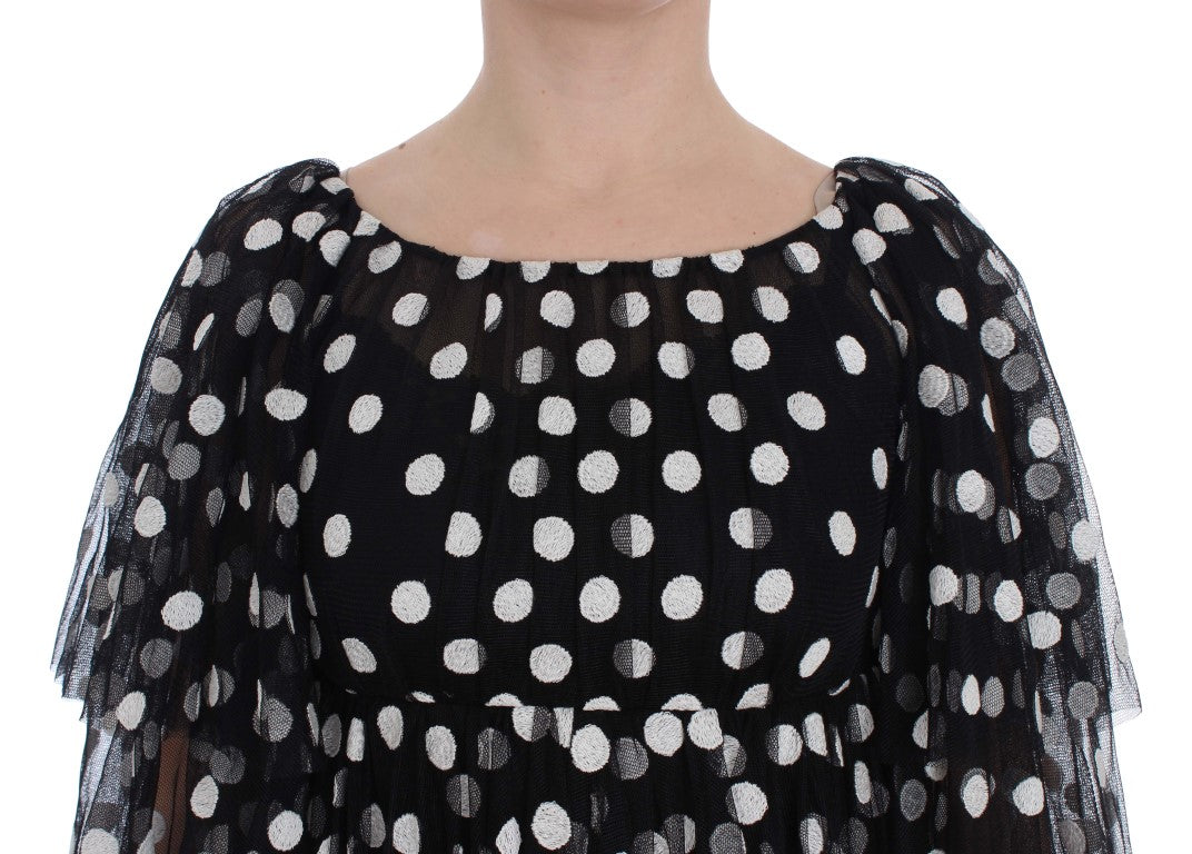 Dolce & Gabbana Elegant Polka Dotted Ruffled Dress IT40 | S