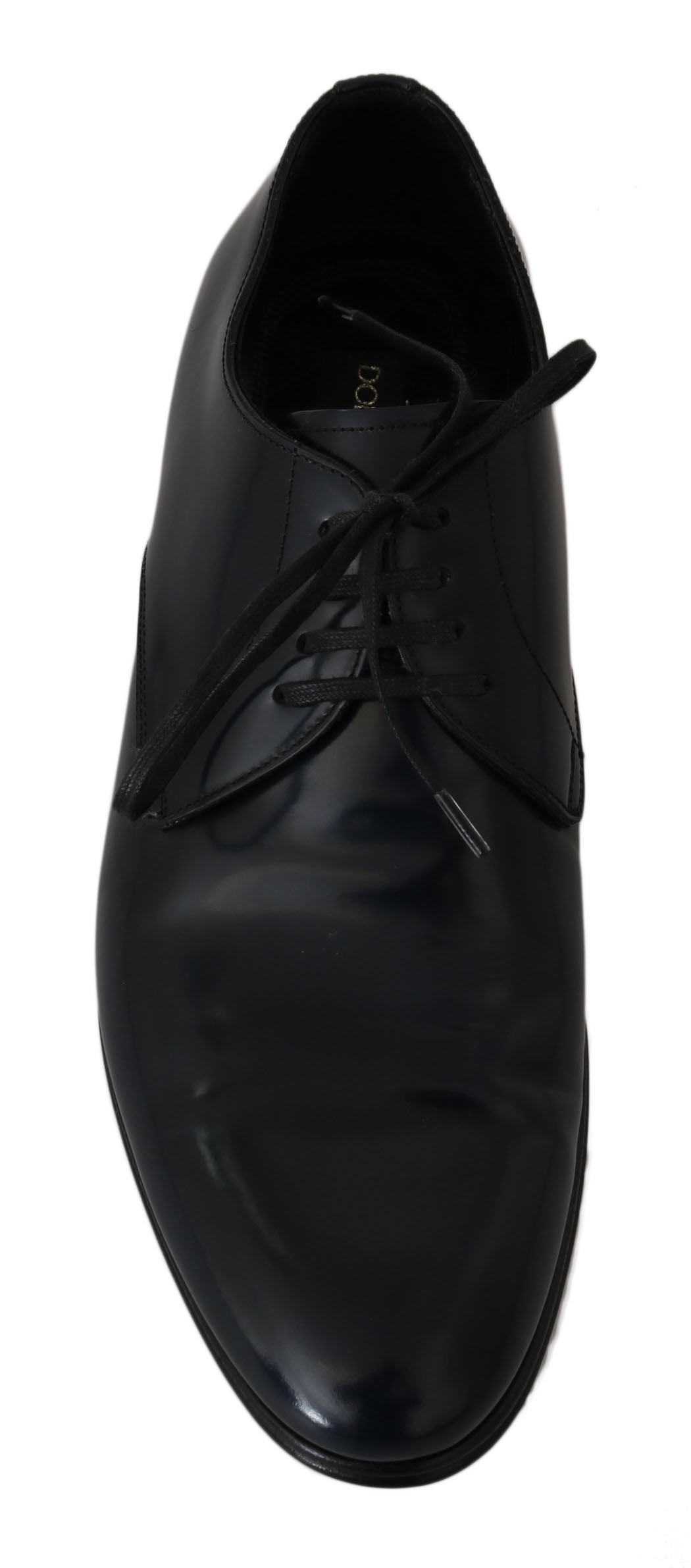 Dolce & Gabbana Elegant Dark Blue Leather Derby Dress Shoes EU39 / US6