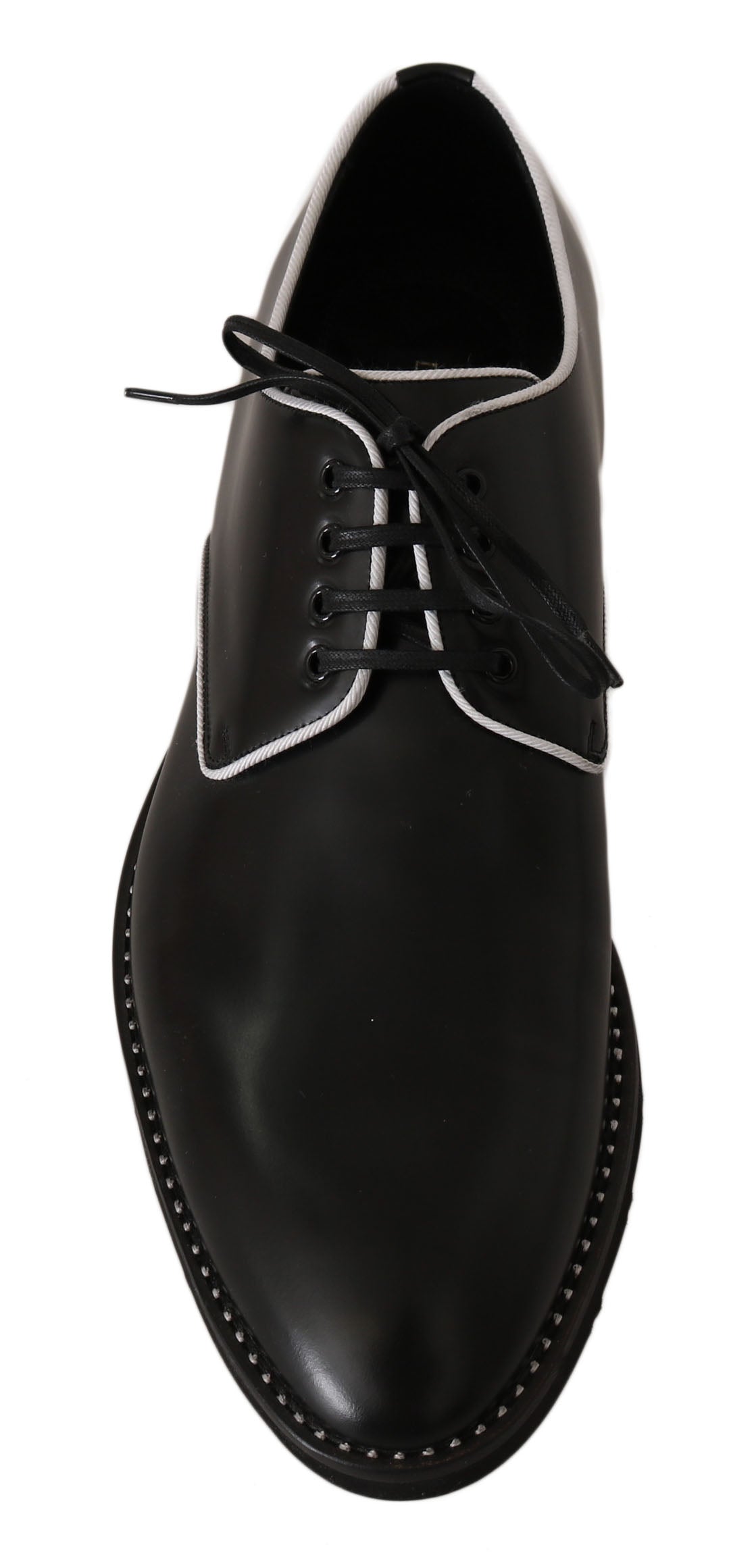 Dolce & Gabbana Elegant Black Leather Derby Dress Shoes EU39 / US6