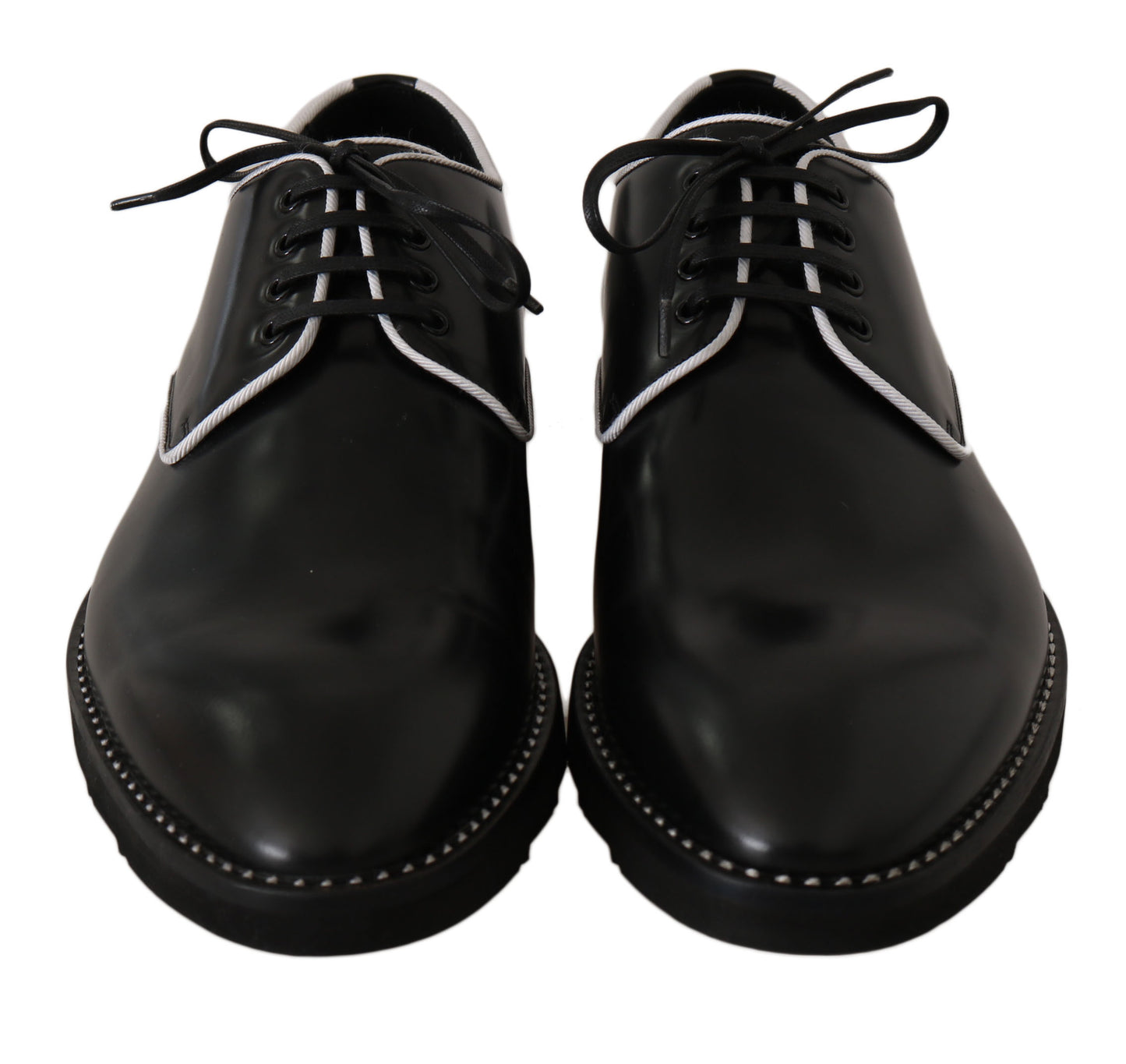 Dolce & Gabbana Elegant Black Leather Derby Dress Shoes EU39 / US6