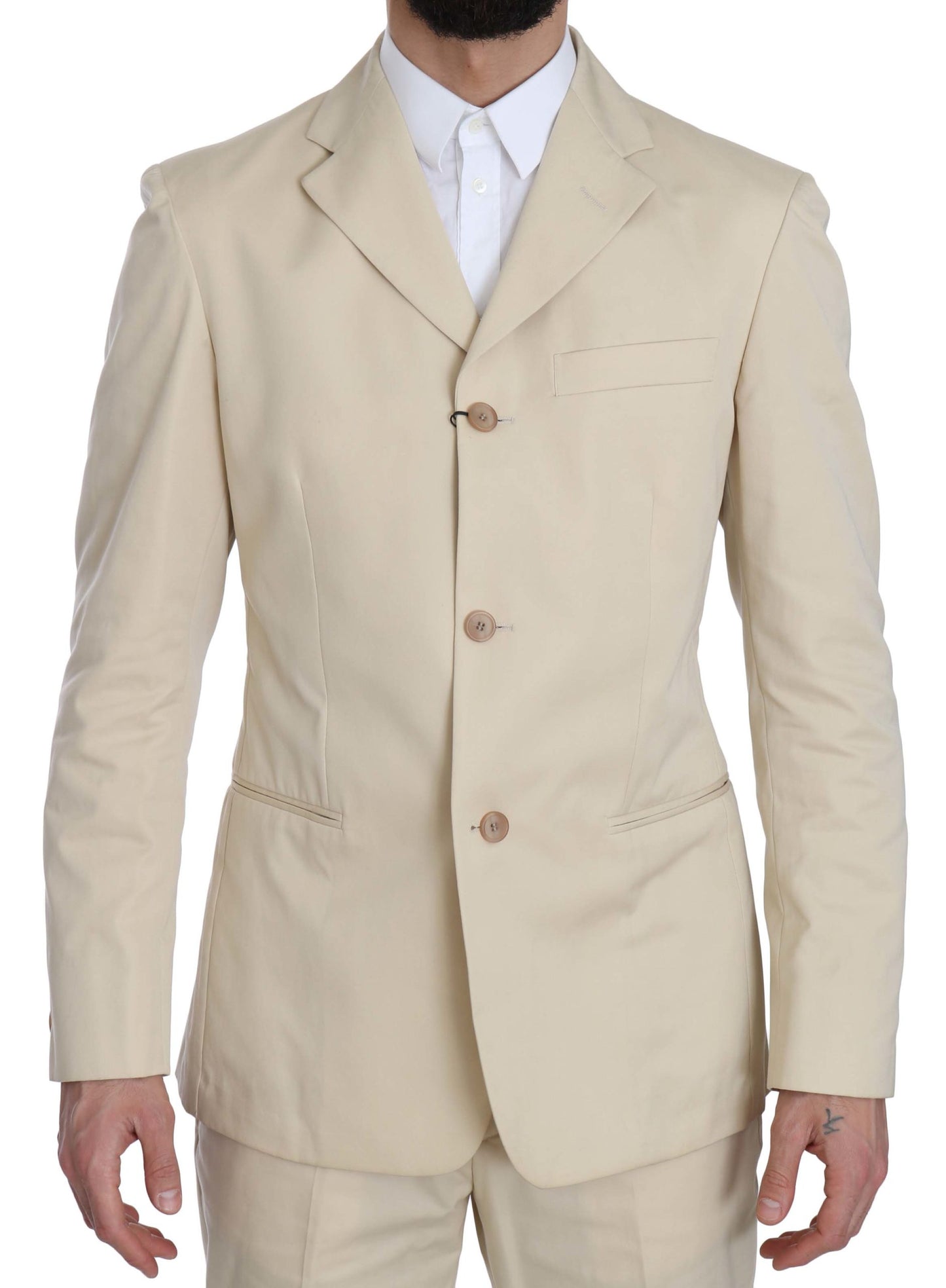 Romeo Gigli Beige Two-Piece Suit with Classic Elegance IT46 | S