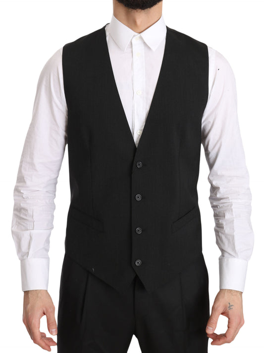 Dolce & Gabbana Elegant Gray Formal Vest - Regular Fit IT50 / L