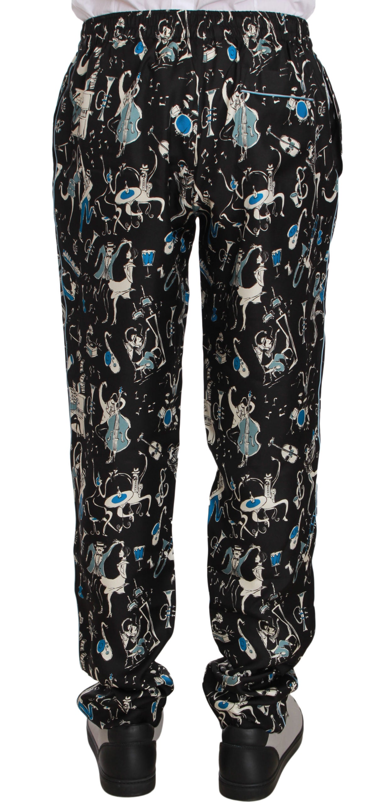 Dolce & Gabbana Elegant Silk Lounge Pants with Unique Print IT46 / S