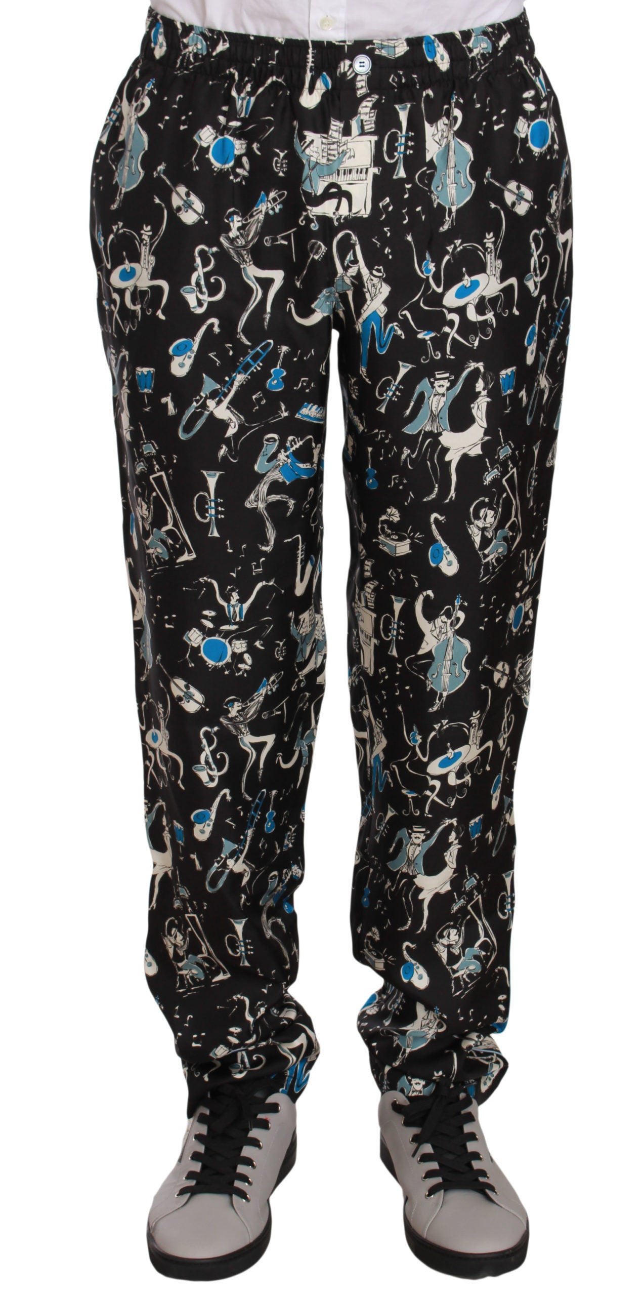 Dolce & Gabbana Elegant Silk Lounge Pants with Unique Print IT46 / S