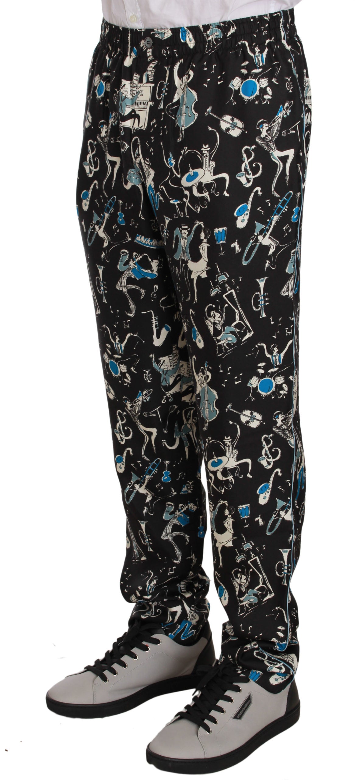 Dolce & Gabbana Elegant Silk Lounge Pants with Unique Print IT46 / S