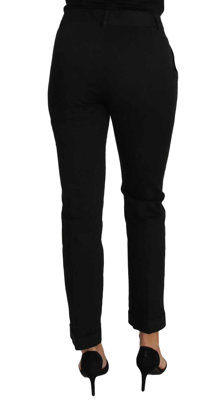 Dolce & Gabbana Elegant Black Cotton Dress Pants IT40 | S