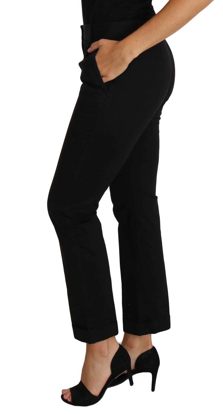 Dolce & Gabbana Elegant Black Cotton Dress Pants IT40 | S