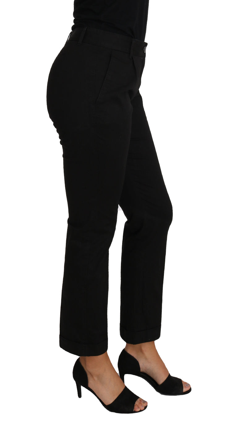 Dolce & Gabbana Elegant Black Cotton Dress Pants IT40 | S