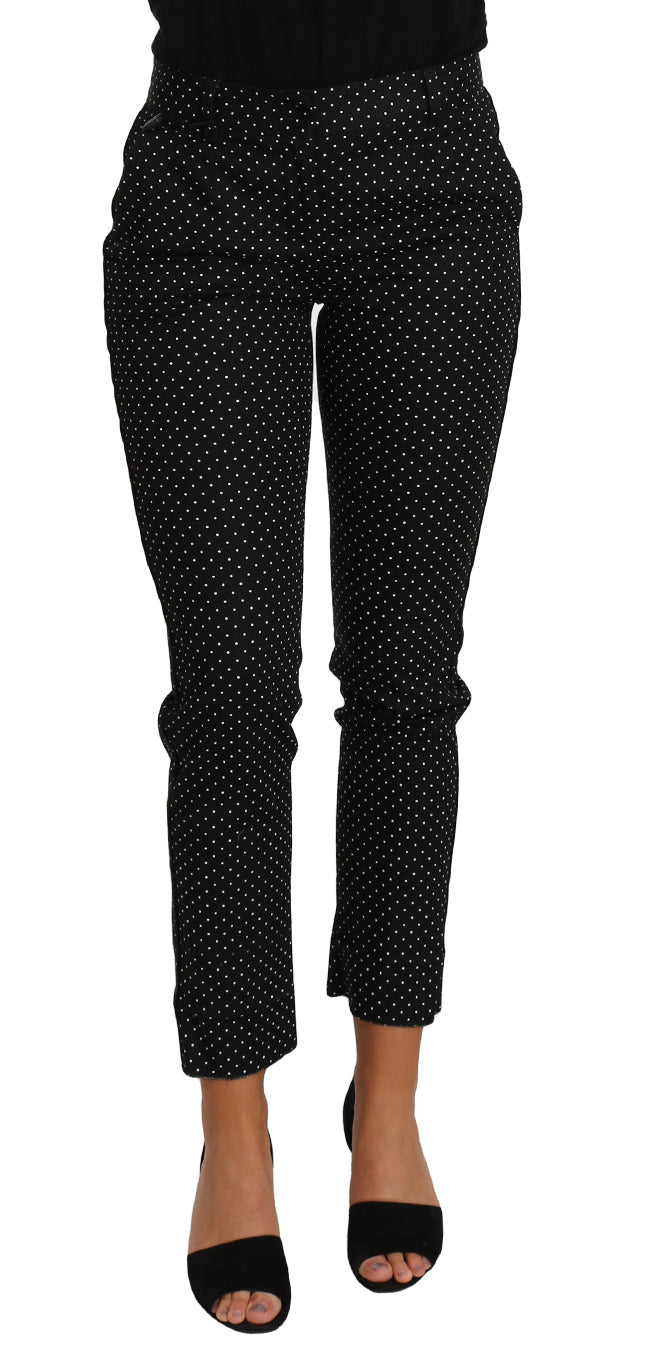 Dolce & Gabbana Elegant Polka Dot Cropped Trousers IT38 | XS