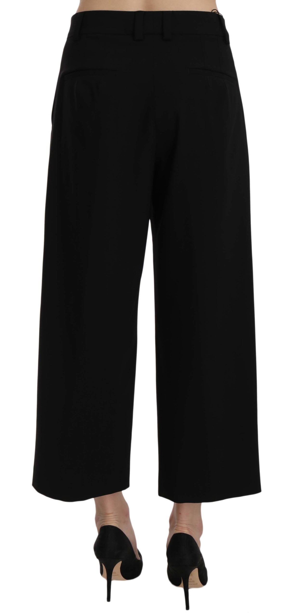 Dolce & Gabbana Elegant Black Cotton Trousers IT40 | S