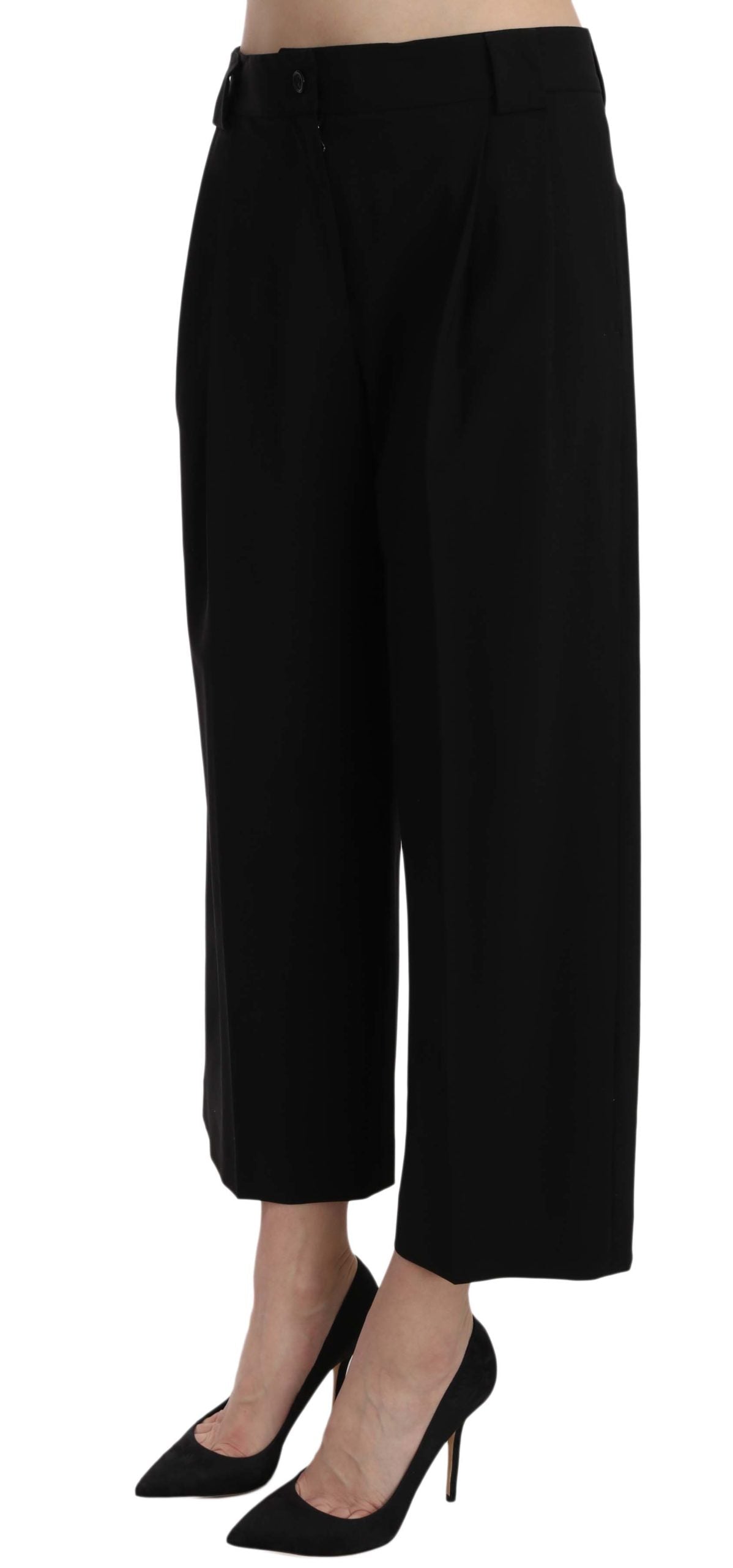 Dolce & Gabbana Elegant Black Cotton Trousers IT40 | S