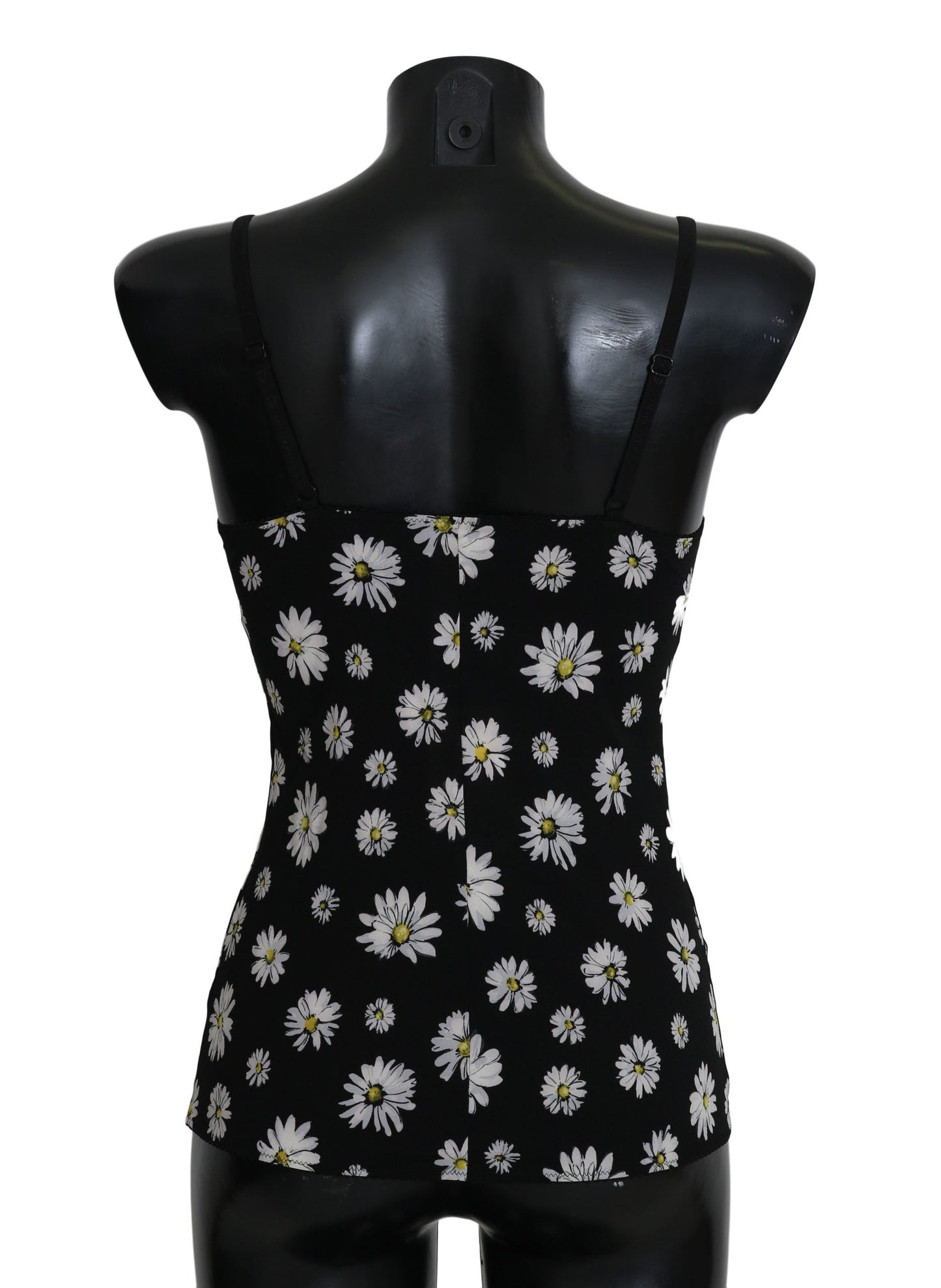 Dolce & Gabbana Elegant Black Daisy Floral Lace Chemise Dress IT2 / S