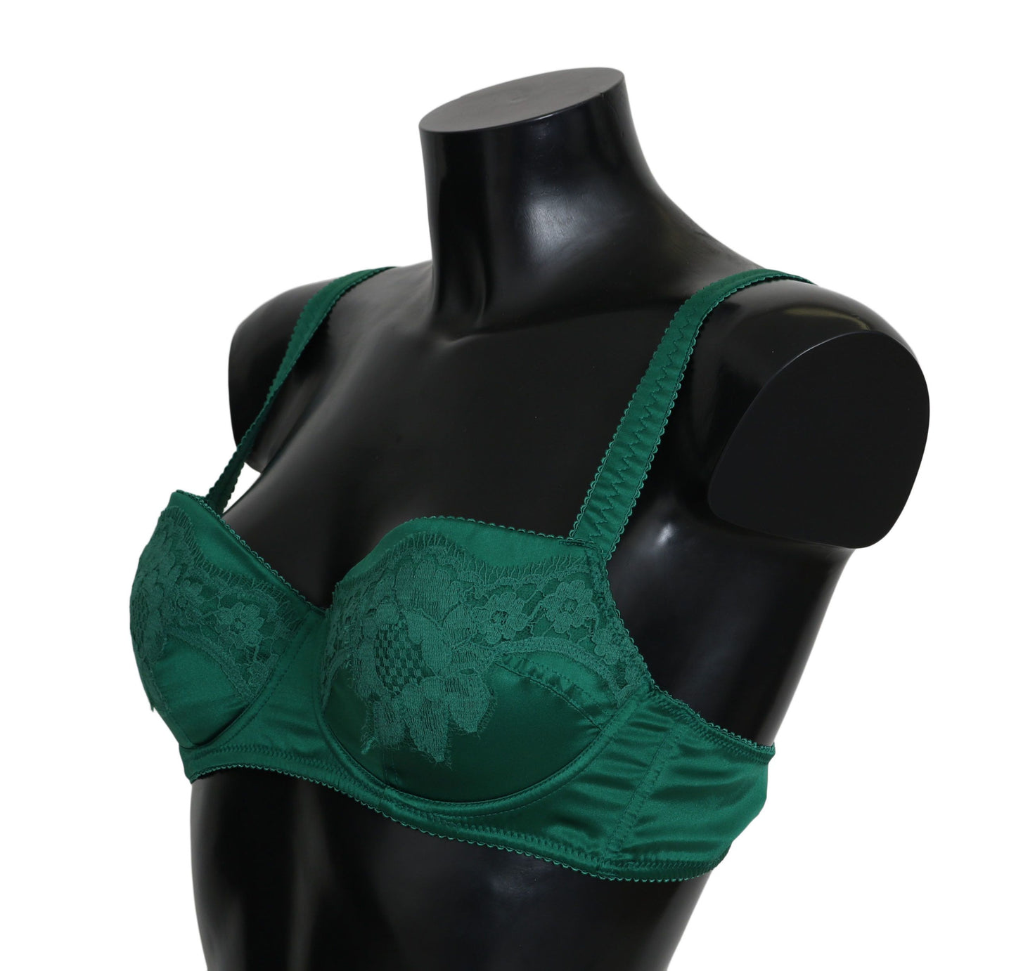 Dolce & Gabbana Enchanting Green Floral Lace Silk Bra IT2 / S