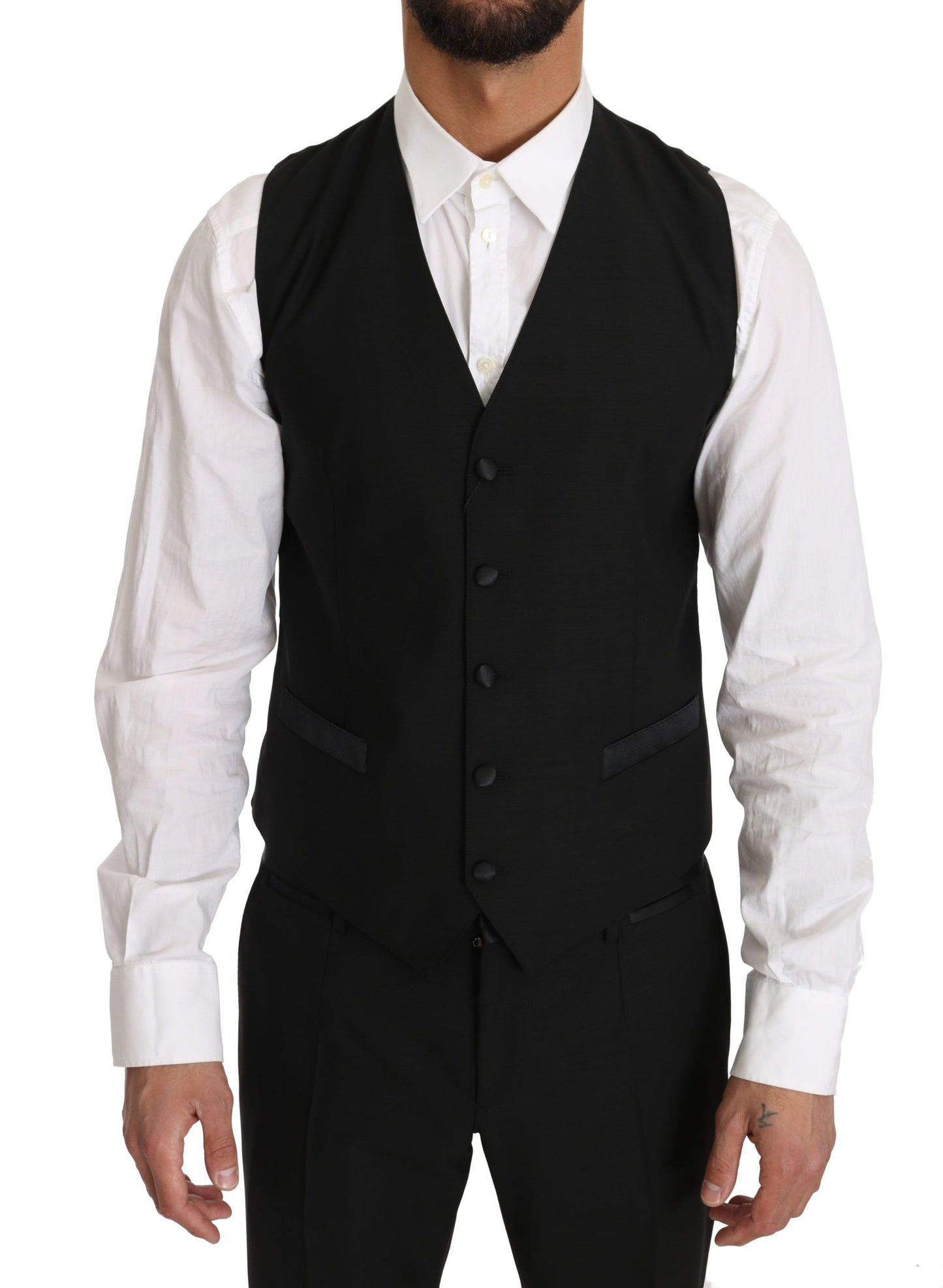 Dolce & Gabbana Sleek Black Slim Fit Formal Vest IT48 / M